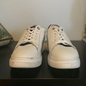 White thick heel sneakers